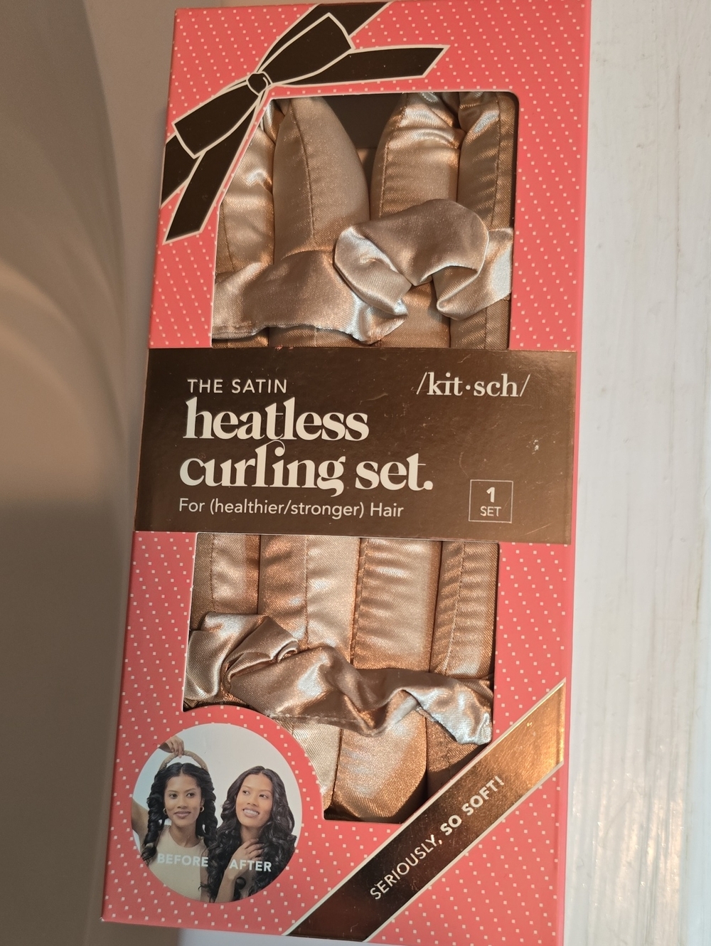 Kitsch Satin Heatless Curling Set - Rose Gold Satin NIB